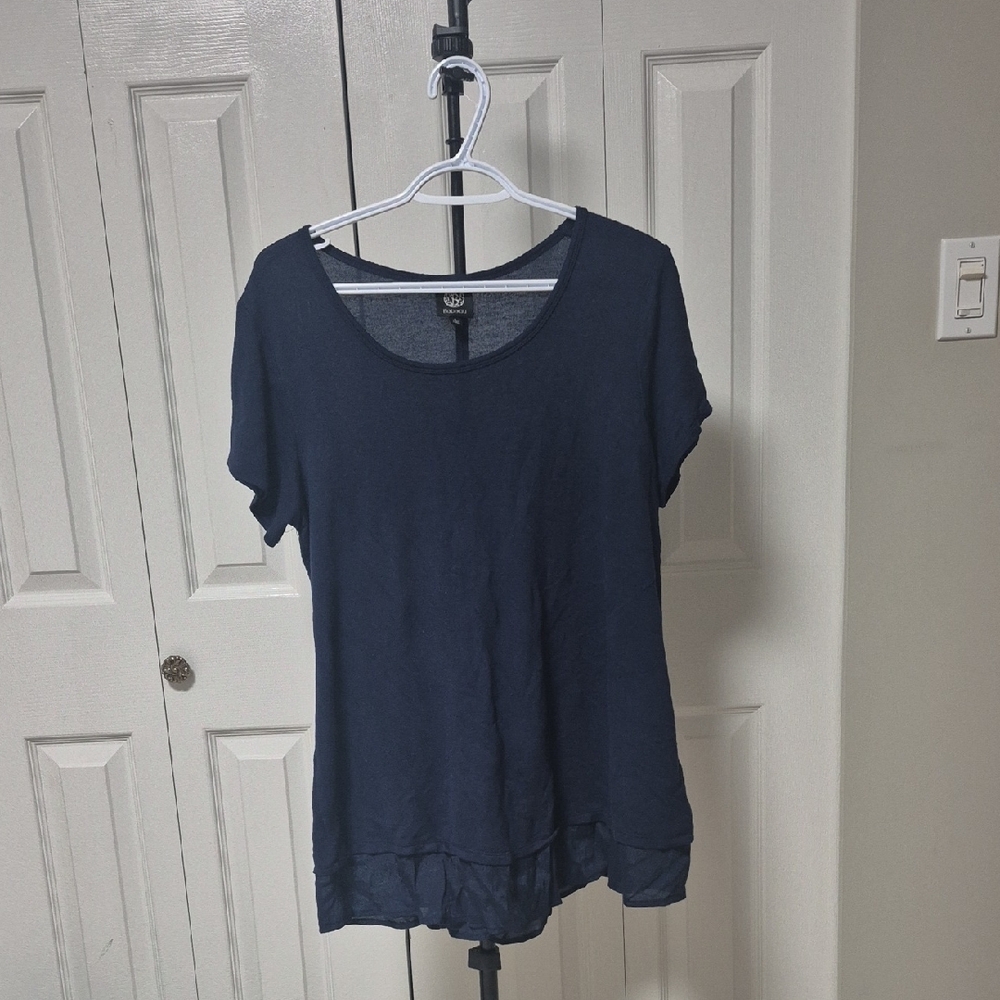 Bobeau Relaxed Blue Short Sleeve Tee